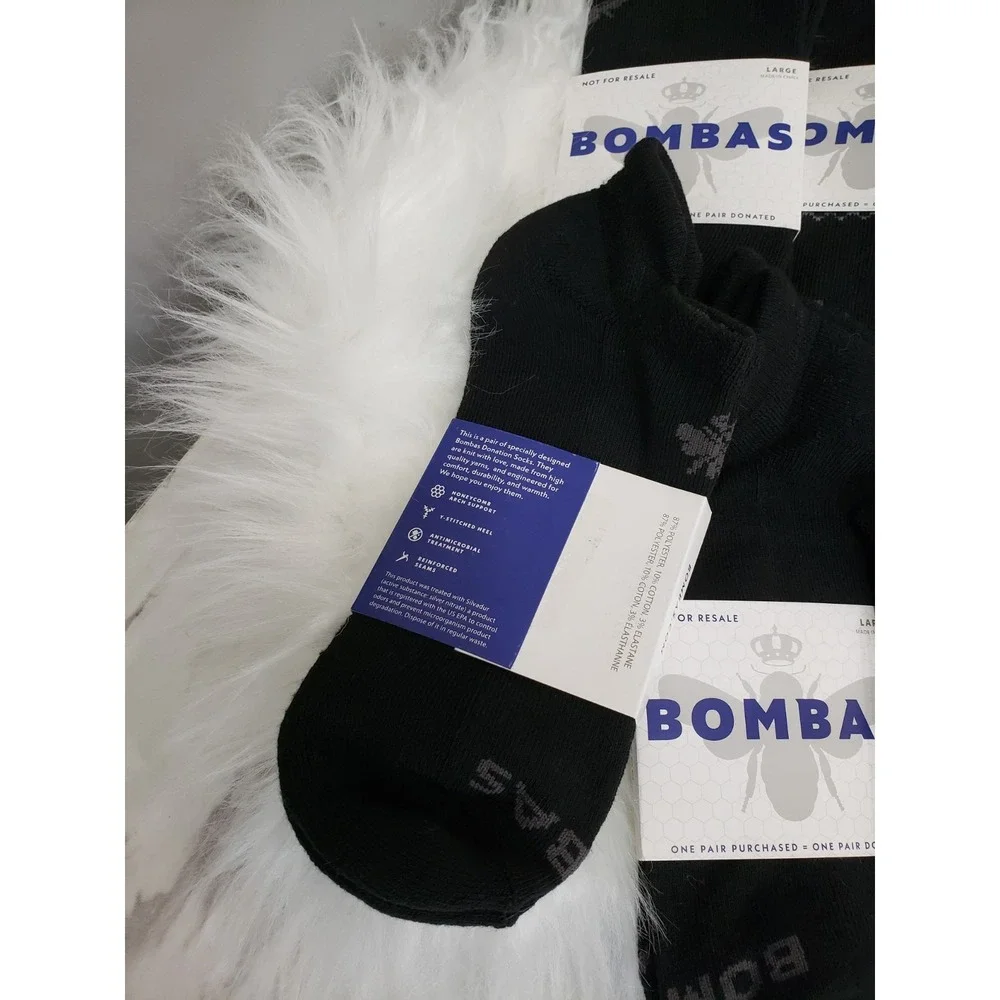 8 PAIR - Bombas Socks Unisex Ankle Size Large (Men's 9-13, Women's 10.5-13)